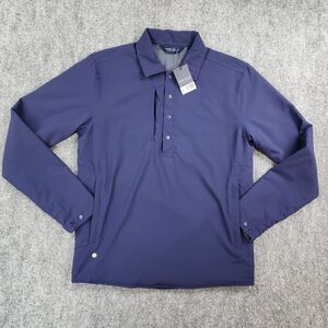 Peter Millar Shirt Mens Small Blue Approach Insulated Snap Shirt Pullover Jacket